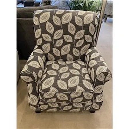 Transitional Accent Chair with Rolled Back and Arms